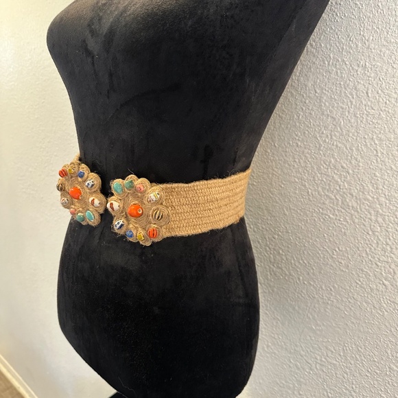 Zara Jute and stone belt. Size 30 - Picture 4 of 6